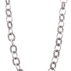 Silver Sterling Medium Oval Link Necklace 17.25"L